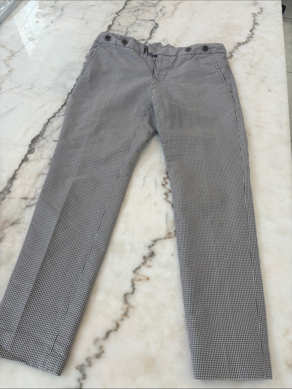 Paul Smith Black & White Cropped Check Ankle Pants